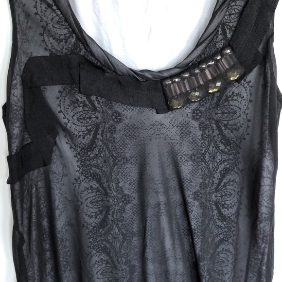 CAbi Black Mesh Overlay Top with Jewels #155 - Picture 5 of 9